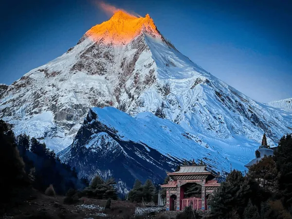 Mount Manaslu From Shyala