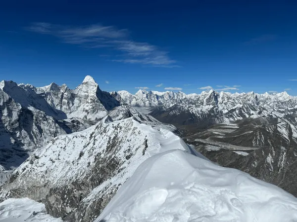 Panoramic View Of Himalayas In Khumbu Region From Island Peak