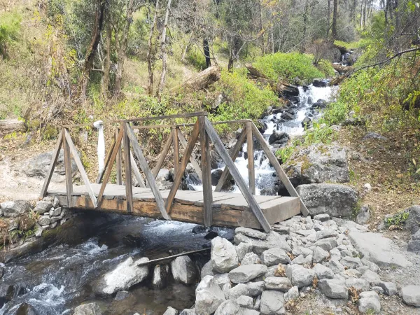 Wooden Bridge On The Way To Ghodetabala